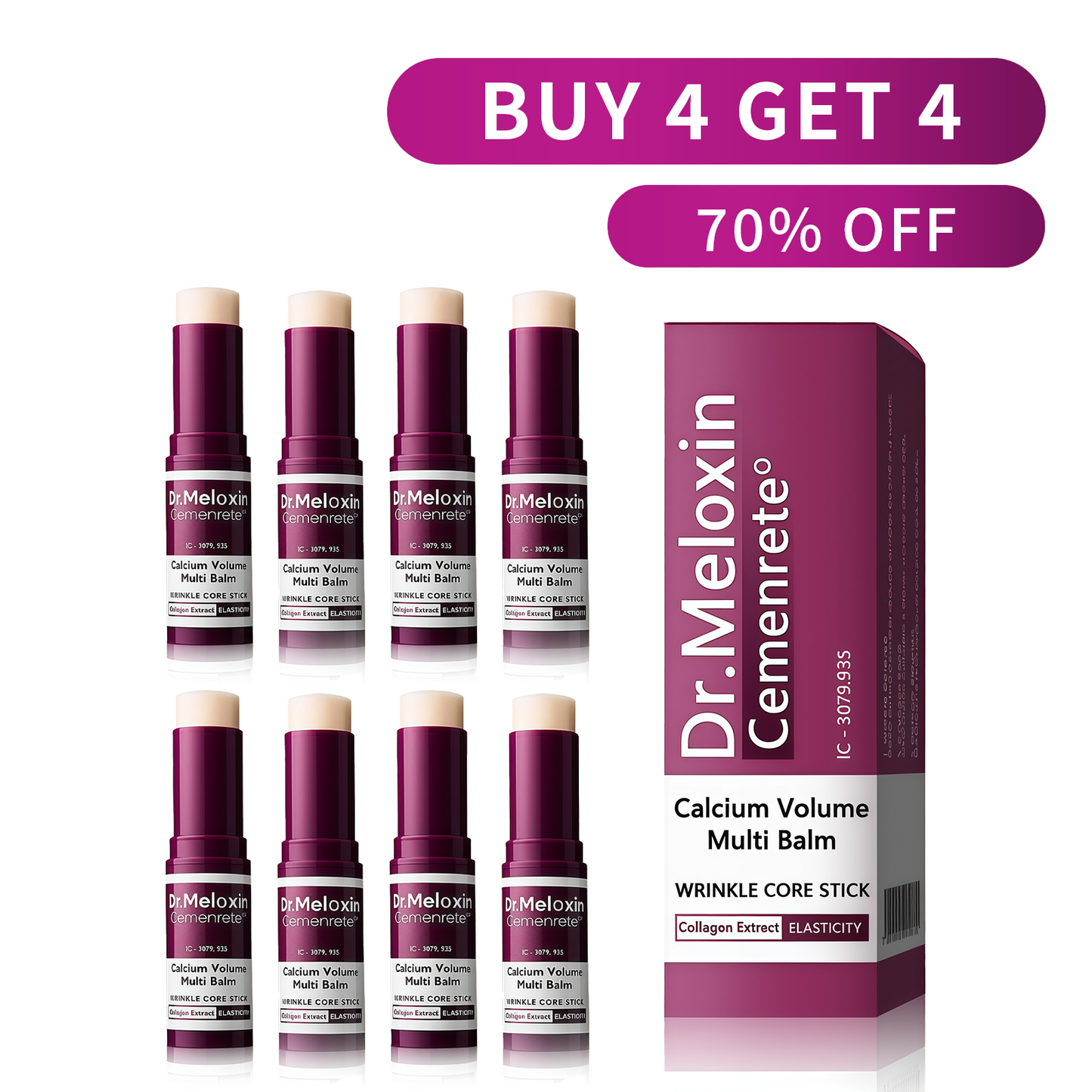 💗[Dr.Meloxin Official] Calcium Volume Multi Balm+Eye Patch 60ea Korean Skin Care Cosmetics with Collagen Extract Elasticity Eye Shiel dSkin Repair