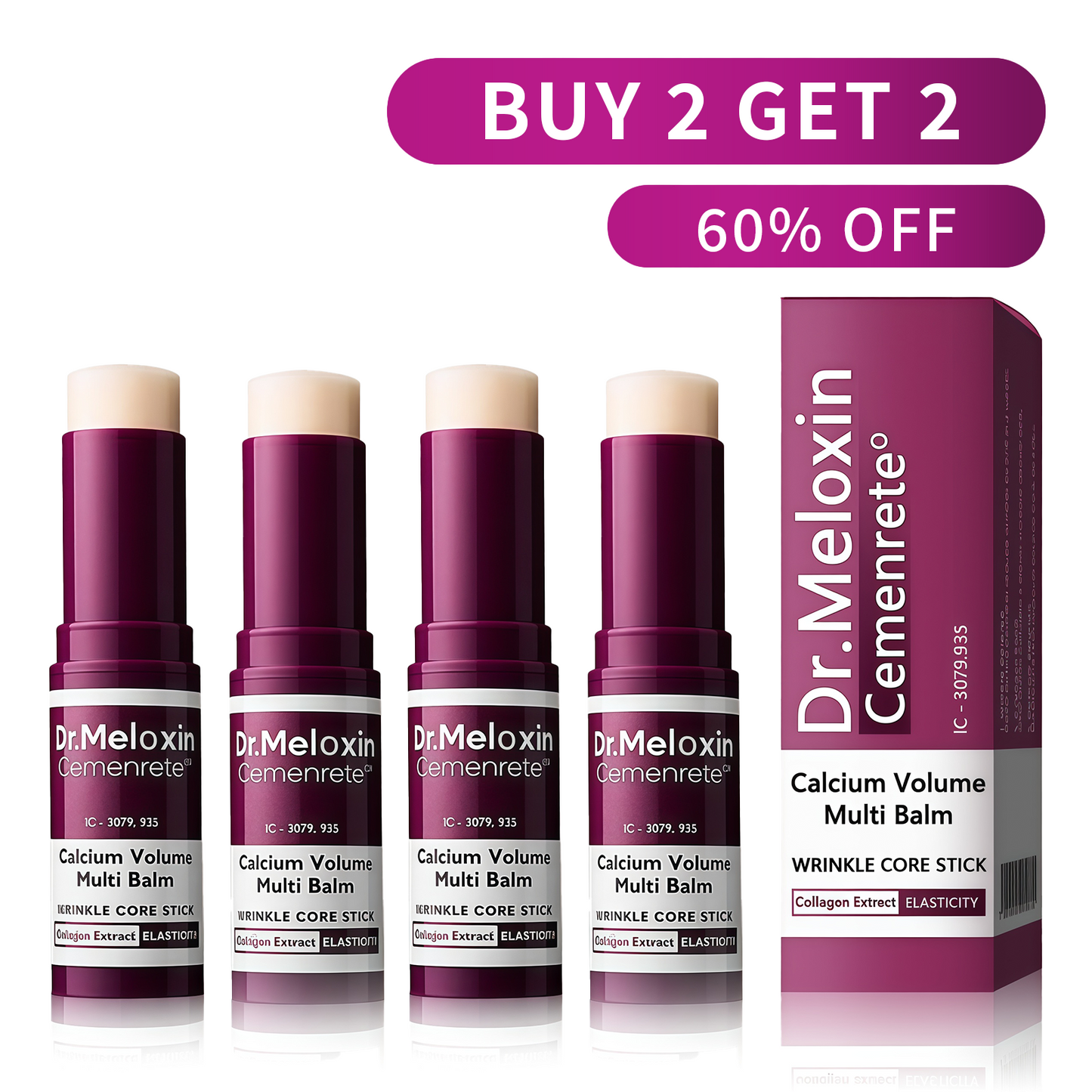 💗[Dr.Meloxin Official] Calcium Volume Multi Balm+Eye Patch 60ea Korean Skin Care Cosmetics with Collagen Extract Elasticity Eye Shiel dSkin Repair